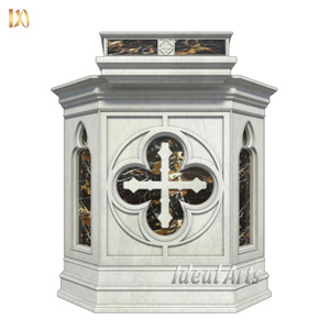 Púlpito de Iglesia de Piedra Natural Premium, Diseño de Gran Altar de Iglesia de Mármol Blanco - Product Image 5