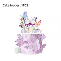 Décorations de fête sur le thème des papillons, vaisselle, fournitures pour fête d'anniversaire sur le thème des papillons, assiette, serviette, gobelet, nappe, couverts, pailles, kit de vaisselle