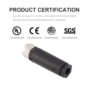 M8 방수 커넥터 플라스틱 필드 설치 가능 나사 직선 직각 남성 여성 항공 플러그 3 핀 4 극 a B D 코드 - Product Image 2