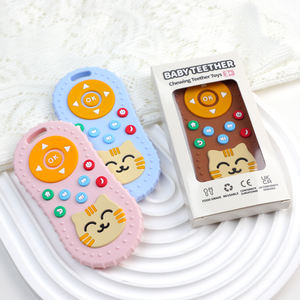 Anneau de dentition en silicone en forme de télécommande amusante pour bébés, <span class=keywords><strong>jouet</strong></span> apaisant avec des parties texturées à mâcher, le cadeau idéal - Product Image 4