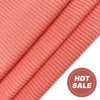 Tissu Économique en Poly Spandex 4*2 Côtelé Brossé Teint, Textile Tricoté pour Robe