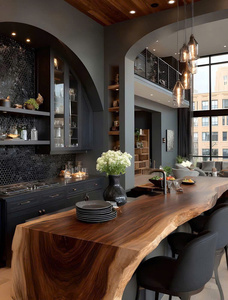 DALLE DE BOIS MASSIF EN NOYER D'AMÉRIQUE DU SUD EXOTIQUE POUR CUISINE PRIX DE GROS DE L'USINE DU VIETNAM TRÈS BON MARCHÉ AVEC UNE HAUTE QUALITÉ - Product Image 5