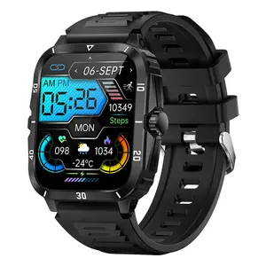 2024 Ip68 Outdoor Sport Smart Watch Kt71 1.96inch Screen App Dafit Phone Call Heart Rate Sleep Steps Count Smartwatch