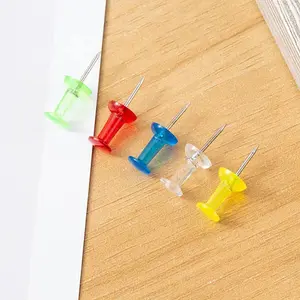 Red yellow Blue Green transparent 1inch Standard Thumb Tacks Steel point Wall Map Tacks Board Push pins