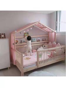 Wooden <strong>House</strong> <strong>Bed</strong> DIY White Pine Wood Toddler Floor <strong>Bed</strong> With Drawer Closed - Product Image 4