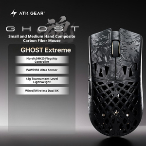 Souris de jeu sans fil ATK Ghost 48g PAW3950 double 8K Polling en fibre de carbone ajourée pour petites et moyennes mains - Product Image 6