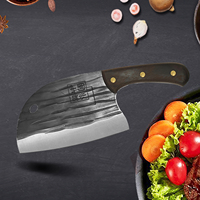 Couteau à découper Chef Star avec logo personnalisé Lame en acier inoxydable et au carbone Côtelettes d'os tranchantes Bois gravé au laser pour trancher les tomates