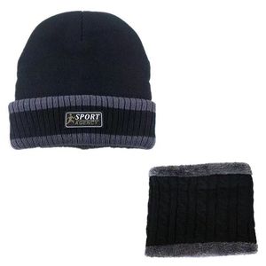 Ensemble bonnet tricoté et cache-cou Sport Agency, mélange de laine rouge bordeaux, chaud pour l'hiver, extérieur, taille adulte 56-58cm - Product Image 5