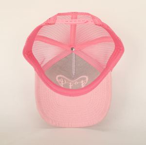 หมวกแก๊ปกีฬาทรักเกอร์5แผงหนังนิ่มสีชมพูปักโลโก้ - Product Image 6