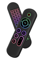 Nuevo Diseño Simple y Moderno, Air Mouse Inalámbrico M5 de Modo Dual 2.4g y BT 5.2 con Mini Teclado y Control Remoto con Retroiluminación