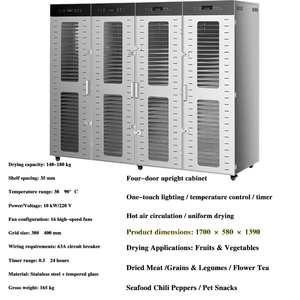 <span class=keywords><strong>D</strong></span>éshydrateur alimentaire commercial multifonction grande capacité pour la préparation de collations saines, fruits secs, viandes séchées, tisanes, poudres de légumes et yaourts - Product Image 6