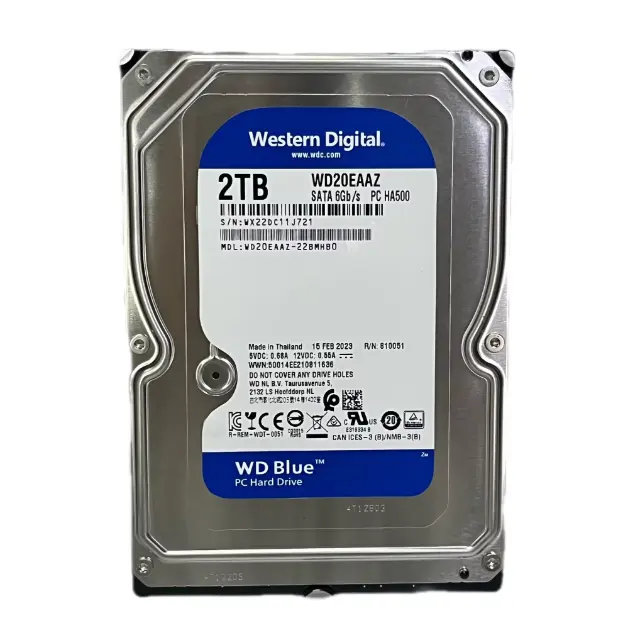 Disco duro mecánico de escritorio WD Blue 5400 a 256MB SATA (WD20EZAZ) Disco duro para portátil de 2TB