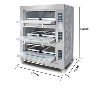 Horno Comercial de 3 Niveles y 6 Bandejas Multiusos para Hoteles, Granjas, Pizzerías, Panaderías, Tartas de Huevo, Productos a Base de Frutos Secos, a Gas/Eléctrico - Product Image 6