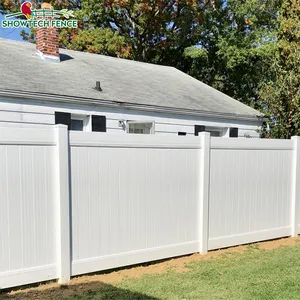白色便宜 6英尺乙烯基栅栏板隐私员额批发，8ft花园塑料灰色pvc隐私围栏