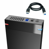 Casing Hard Drive 3.5 Inci USB 3.0 Ke SATA Casing HDD SSD Eksternal 5Gbps Mendukung Drive SATA 2.5 3.5 dengan Adaptor Daya untuk PC