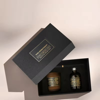 AIKUN Set hadiah aromaterapi kaca mewah, dengan lilin beraroma tahan lama dan Diffuser buluh untuk hadiah bisnis perusahaan