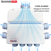 Diffuseur d'air ABS de qualité supérieure pour CVC, boîtier de plénum avec adaptateurs à bouton pour un contrôle précis du volume, directement de l'usine