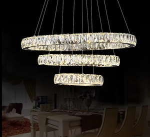 Zeal Lighting Meilleure vente Moderne K9 62W éclairage en acier inoxydable chrome lumière LED lustre en cristal - Product Image 4