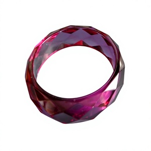 Brazalete de Jade Geométrico Vintage 2026, Brazalete de Resina Acrílica Morado Oscuro, Amuleto de Ángel de la Suerte para Mujer, Joyería Nueva para Manualidades - Product Image 2