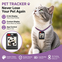Traceur intelligent pour animaux de compagnie avec écran E Ink ODM/OEM, anti-perte, personnalisation de l'image, système double, localisateur intelligent pour chats et chiens