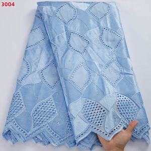 3004 Rosa 100% algodón nuevo diseño de <span class=keywords><strong>alta</strong></span> calidad bordado suave Material de <span class=keywords><strong>costura</strong></span> tela de encaje seco africano con piedras para tela - Product Image 2