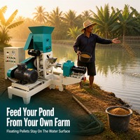 Machine extrudeuse d'aliments pour poissons et crevettes 40-60 kg/h 380V, machine de fabrication de granulés d'aliments aquatiques flottants et coulants