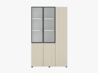 Armoire de bureau en panneaux de bois durables LIWEI avec système de rangement et de classement de documents, armoire de classement avec portes en verre