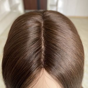 พร้อมส่ง ท็อปเปอร์ผมแท้แบบเต็มศีรษะ ขนาด 7.5"*8"  ฐานโมโนเคลือบ PU สำหรับผู้หญิง ทำจากผมมนุษย์ยุโรป - Product Image 3