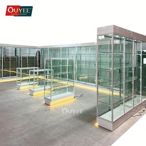 Fábrica de madera Gabinete de tabaco Decoración Tienda Accesorio Exhibición de vidrio Escaparates Tienda de humo Escaparate - Product Image 3