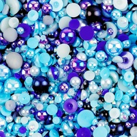Paquet mixte de Style chaud ABS demi-perles rondes résine strass plastique dos plat vêtements accessoires pour la décoration