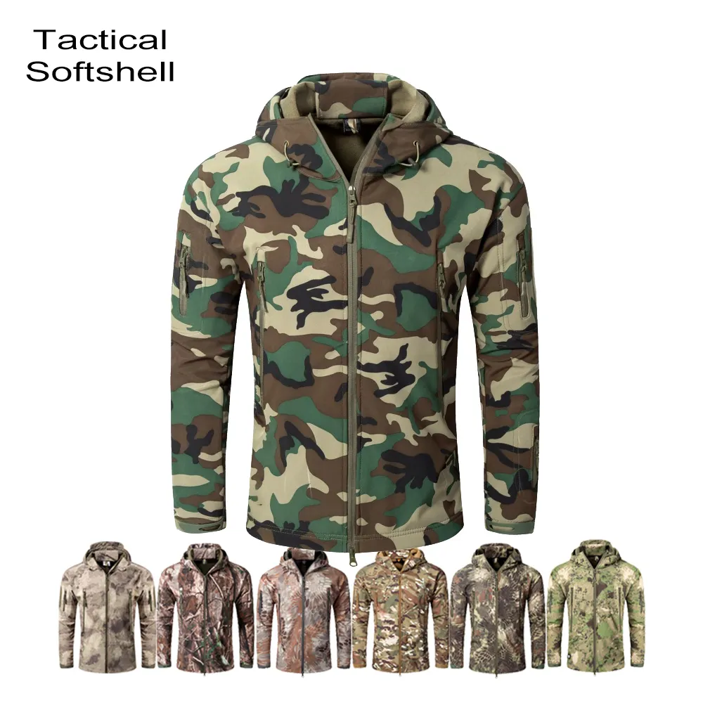 Heren Tactische Gevechtshoody Softshell Hoody Winter Waterdichte Camouflage Jas Sport Uniform Jas