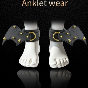 Hot-Selling <b>Sexy</b> Bondage Gear Gothic Studded Leather Handcuff & Ankle Cuff <b>Set</b> Adjustable BDSM Restraints for Couples - Product Image 3