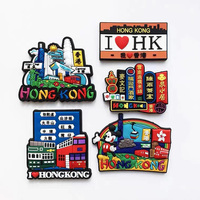 Souvenirs touristiques personnalisés en ployrésine, USA Hongkong Macau caoutchouc PVC souple 3D réfrigérateur aimants Ref