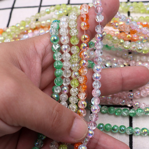 Venta al por mayor 32 pulgadas <span class=keywords><strong>Chamilia</strong></span> cristal Murano y cuentas de vidrio 6mm naranja verde rosa azul craquelado cuentas sueltas caja de joyería - Product Image 5