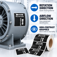Étiquettes autocollantes en rouleau PET blanches personnalisées pour le suivi du flux d'air, pour ventilateurs, moteurs, souffleurs et équipements industriels