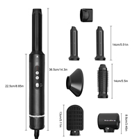 Brosse de sèche-cheveux professionnelle 7 en 1 de marque privée personnalisée sèche-cheveux lissage à grande vitesse avec fixation par peigne