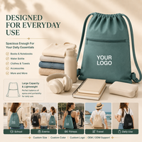 Sac à dos à cordon personnalisé avec logo, poche zippée, léger, en toile, pour sport, gym, voyage, fitness, promotion