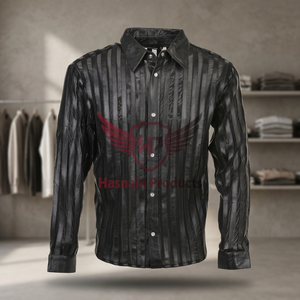 Camisa de cuero negro Premium Moda de hombre con estilo para una camisa de cuero de declaración audaz Camisa negra Jonah Moda de hombre - Product Image 3