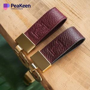 Fabricante al por mayor llavero logotipo personalizado colorido cuero auténtico llavero personalizado - Product Image 4