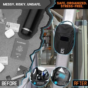 Bandolera magnética con puerto de carga USB RFID antirrobo bolsa de gimnasio magnética bolsillo resistente al agua bandolera para viajes de gimnasio - Product Image 5