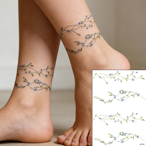 Tatouages temporaires imperméables à fleurs d'été en gros, autocollants de tatouages temporaires colorés pour femmes et filles - Product Image 6