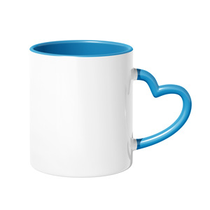 Bán buôn colourful hình trái tim xử lý Trắng trống <span class=keywords><strong>Mug</strong></span> thăng hoa 11oz màu bên trong Cốc gốm - Product Image 6