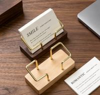 Boîte à notes de bureau en bois de noyer noir et hêtre, écologique, porte-cartes de visite en bois massif, finition brillante, style classique