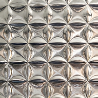 Panneau de verre décoratif à bulles miroir argentées, finition métallique trempée et laminée, écran de séparation murale