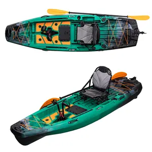 Pro Angler 9.5FT 1 Person Single 2 Part Foldable Plastic Fishing Kayak With Aluminum Chair Pedal Fin Rudder