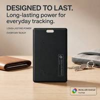 Traceur de cartes noir et blanc, étanche à la poussière IP6X, en plastique Android pour localisateur de portefeuille, sac, bagage, animaux de compagnie