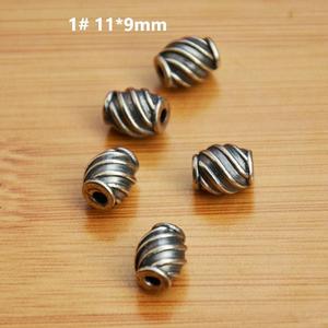 Tibetan Silver <b>Spacer</b> Beads Cloud Pattern Barrel Shape Handmade DIY Jewelry Bracelet Components 6mm Z015 - Product Image 2