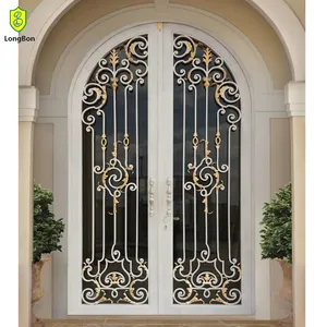 Antique double iron door design security wrought iron