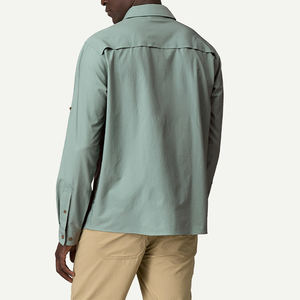 איכות טובה mens הגנה uv למטה שרוול ארוך-כפתור חוצות דייג חולצות רכות - Product Image 3