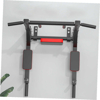 Stasiun Dip Portable Baja yang Dapat Disesuaikan, Terpasang di Dinding untuk Latihan Kekuatan, Palang Horizontal untuk Pull-up dan Chin-up, Garansi 1 Tahun